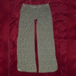 Vintage Pajama Pants Green Floral  So Wear It Declare It Y2K Coquette Medium